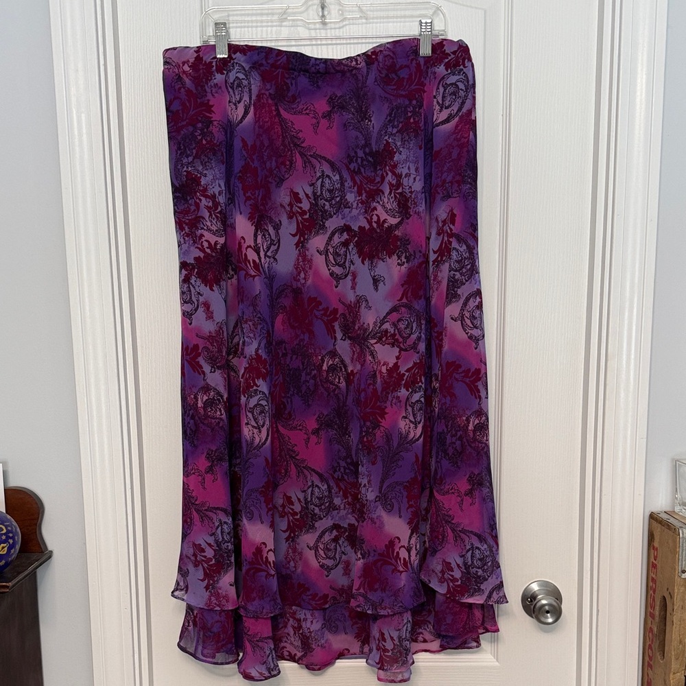 Elegant Purple Floral Women's Skirt